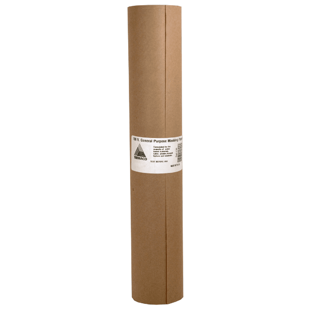 Masking Paper for Professional Painting and Decorating - Trimaco 6-inch Brown Masking Paper - 12/Case - Paint Sundries Supply