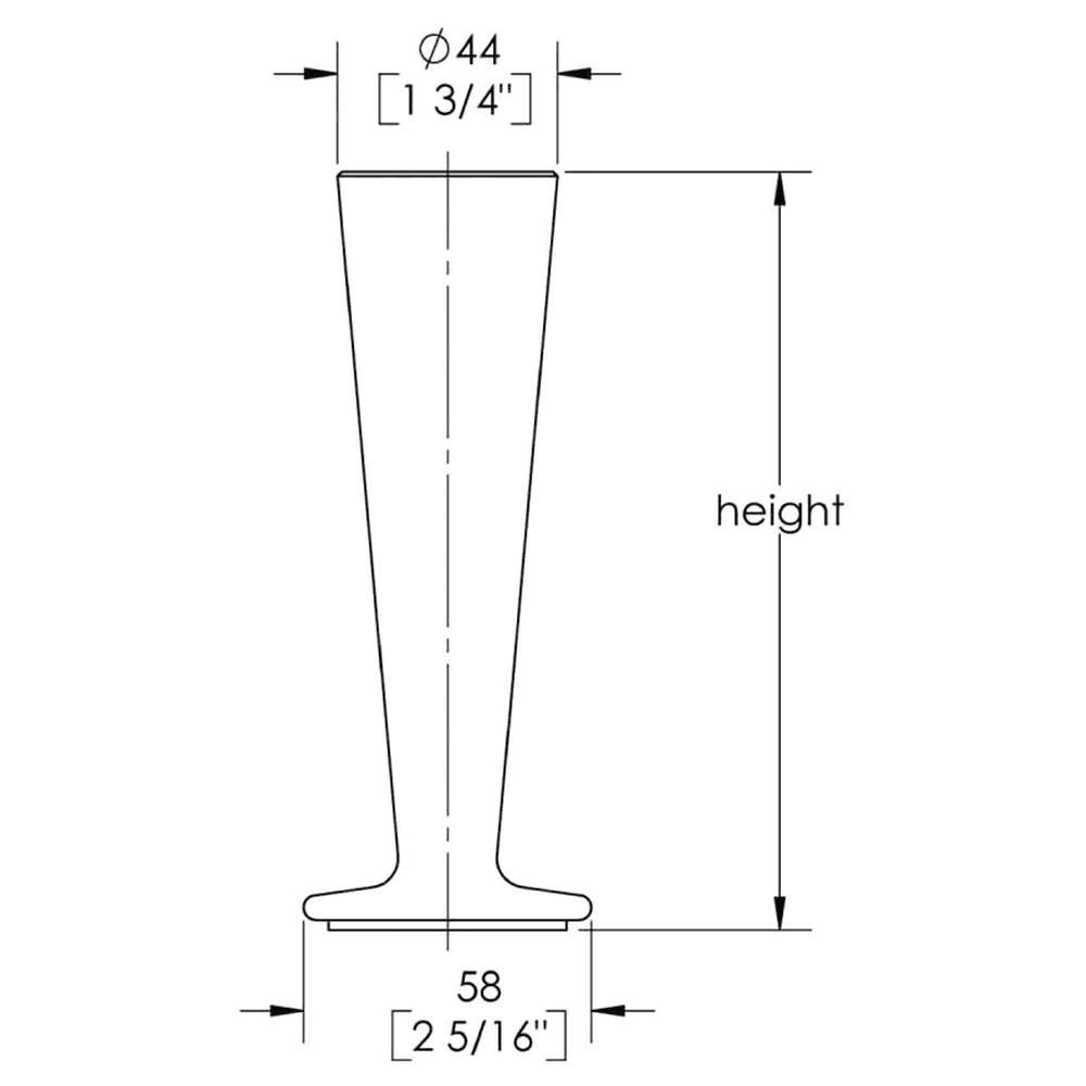 Solid Aluminum Furniture Leg - 200lb Weight Capacity