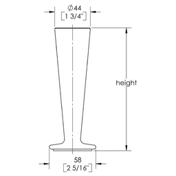Solid Aluminum Furniture Leg - 200lb Weight Capacity
