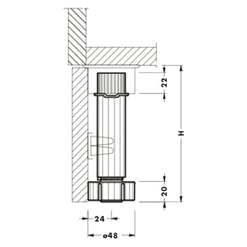 415 3-3/4" - 4-3/4" ABS Cabinet Leveler, Black Alt 2 - Image