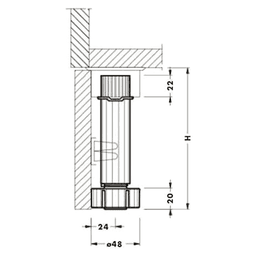 415 3-3/4" - 4-3/4" ABS Cabinet Leveler, Black Alt 2 - Image