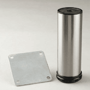 Peter Meier Como Furniture Leg - Brushed Steel 2" x 4" High - Image 1