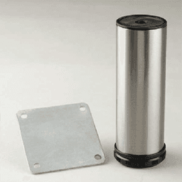 Peter Meier Como Furniture Leg - Brushed Steel 2" x 4" High - Image 1