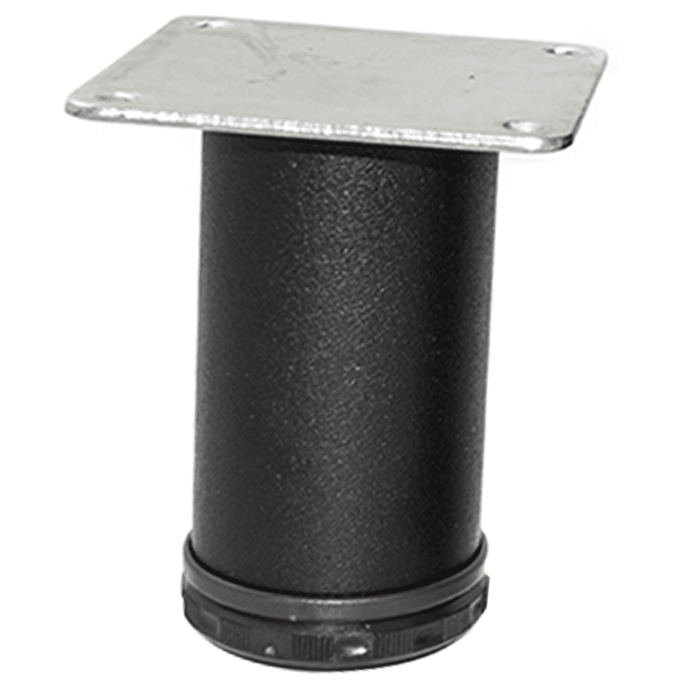 Peter Meier 2" Diameter x 4" High Como Furniture Leg, Black Flat - Front View