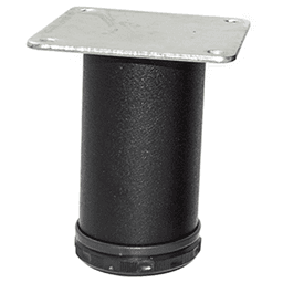 Peter Meier 2" Diameter x 4" High Como Furniture Leg, Black Flat - Front View