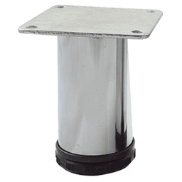 Peter Meier Como Furniture Leg, Chrome - 2" Diameter x 4" High - Modern Design