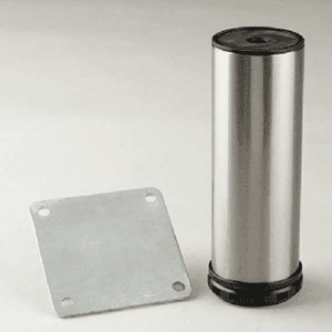 Peter Meier Como Furniture Leg - 2" Diameter x 10" High in Brushed Steel Finish