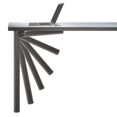 Peter Meier Click Foldable Table Leg, Black Flat, 2" Diameter x 27-3/4" High, Load Capacity of 220lb per leg, Folding Bracket with Single Button Release