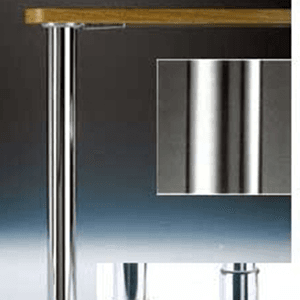 Peter Meier 2-3/8" Chrome Table Leg, 34-1/4" High Zoom Design