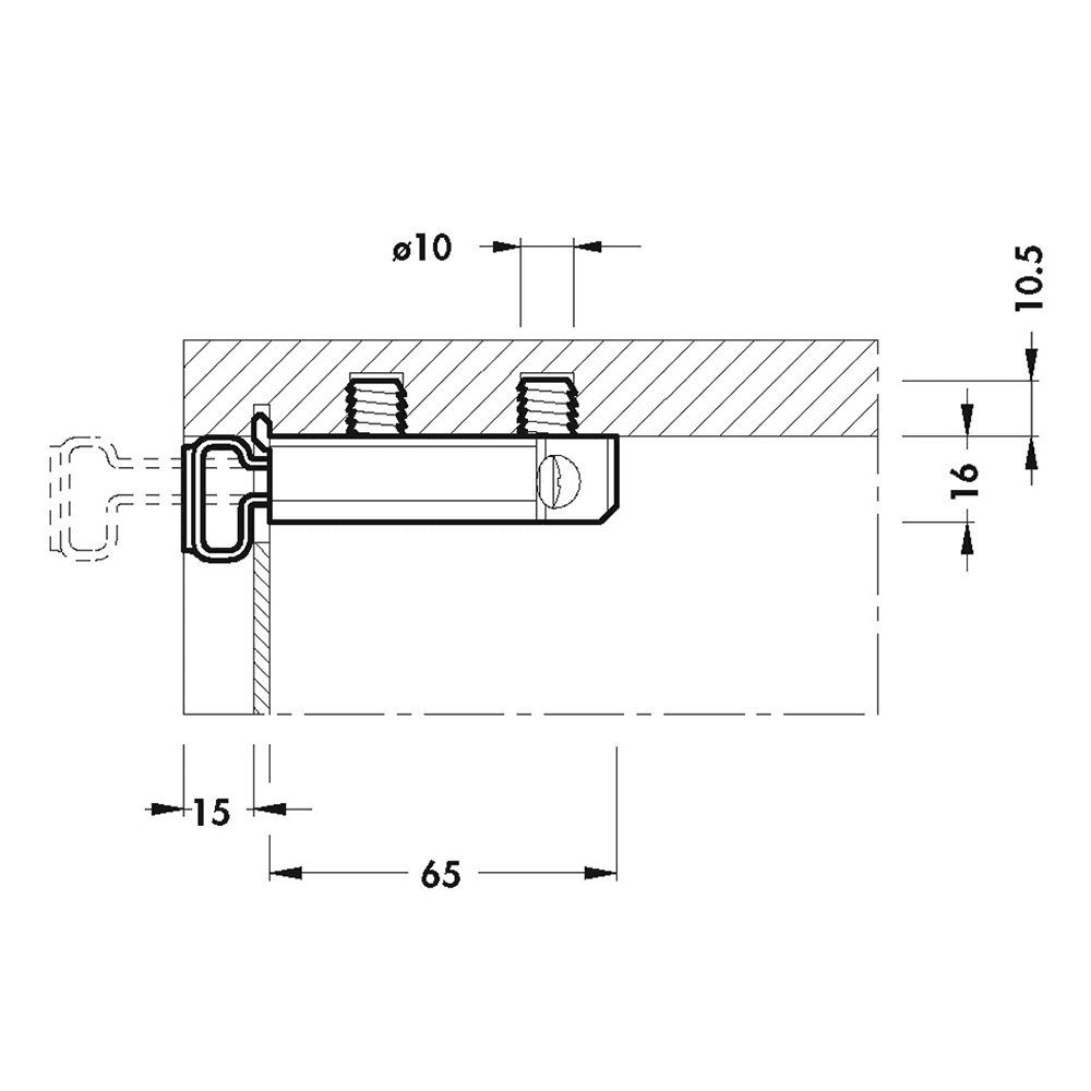 White Finish Dowel-Mount Hanging Bracket with Mount Options