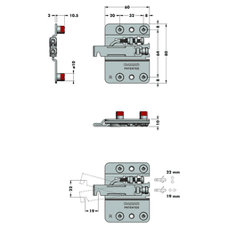 807 Base Cabinet Hanging Bracket with Hex Drive, Left Hand, Steel (100/Box) - Alt Image 5