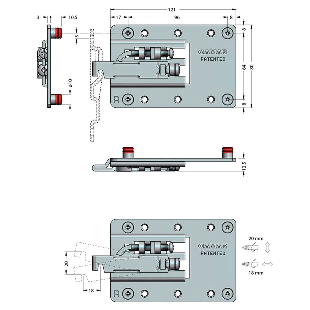 807 Base Cabinet Hanging Bracket, Left Hand, Steel (100/Box) - Alt Image 4