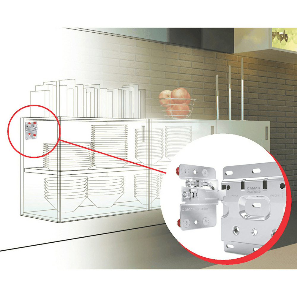 807 Base Cabinet Hanging Bracket with Pozi Drive, Right Hand, Steel (100/Box) - Alt Image 1