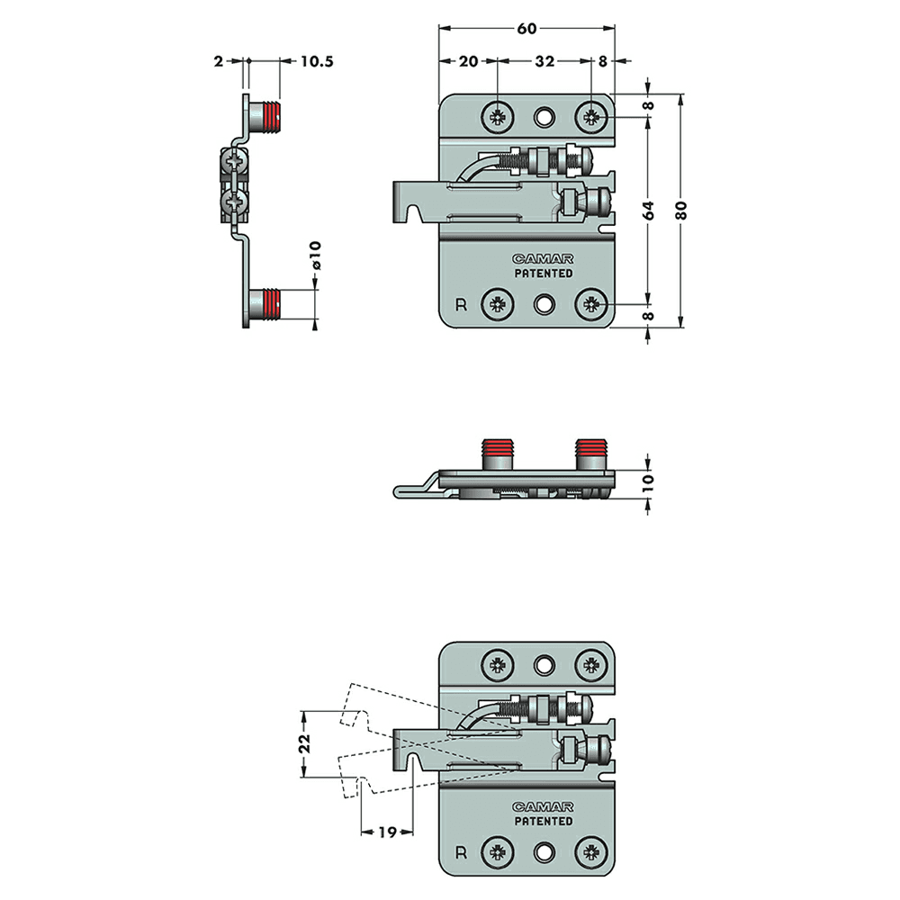 807 Base Cabinet Hanging Bracket with Pozi Drive, Right Hand, Steel (100/Box) - Alt Image 4