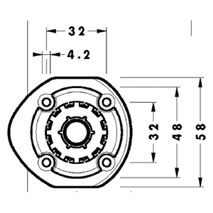 Peter Meier Dowel Mount Socket with 15mm V-Plate for Plastic Levelers - Image 1