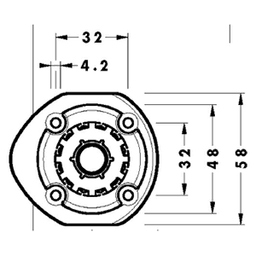 Peter Meier Dowel Mount Socket with 15mm V-Plate for Plastic Levelers - Image 1