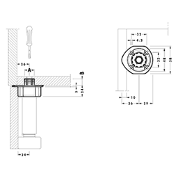 Plastic Socket for Peter Meier Levelers - Dowel Mount Socket with 15mm V-Plate - Image 2