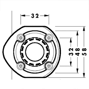 Plastic Socket for Peter Meier Levelers only, Screw Mount V-Plate Socket for Leg Leveler 400/Bulk Box