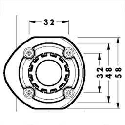 Plastic Socket for Peter Meier Levelers only, Screw Mount V-Plate Socket for Leg Leveler 400/Bulk Box