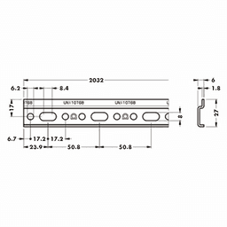 93-1/2" 875 Series Suspension Rail, Zinc - Alt Image 1