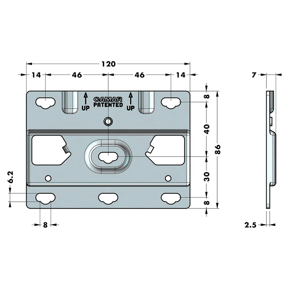 819 Anti-Drop Wall Plate, Steel, 100/Box Alt 2 - Image