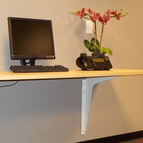White Finish 18" x 27" Shelf and Counter Bracket by Precision Works - Image 2