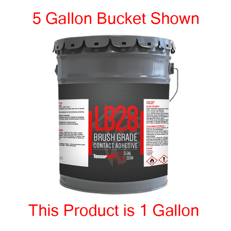 Tensorbond LB28 High Temperature Brush Grade Contact Adhesive, Clear, 1 Gallon Pail - Main Image
