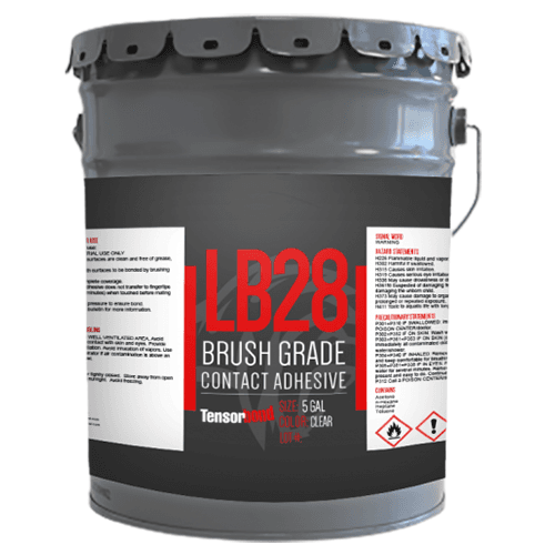 Tensorbond LB28 High Temperature Brush Grade Contact Adhesive, Clear, 1 Gallon Pail - Alt Image 1