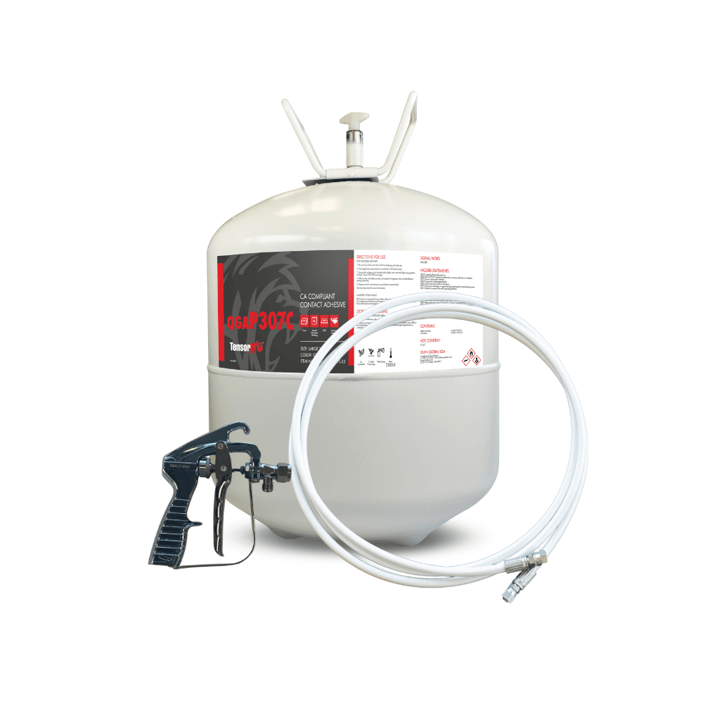 TensorGrip P307 Kit Low VOC Contact Adhesive with 22lb Canister, Gun and Hose, Clear - Main Image