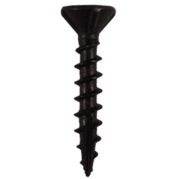 #8 x 1-1/4" Flat Head Assembly Screws, Square/Phillips Drive Coarse Thread with Nibs and Type 17 Auger Point, Black, Box of 1 Thousand by Quickscrews - Main Image