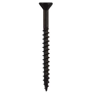#8 x 1-1/2" Flat Head Assembly Screws, Square/Phillips Drive Coarse Thread with Nibs and Type 17 Auger Point, Black, Box of 1 Thousand by Quickscrews - Main Image