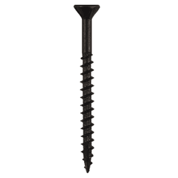 #8 x 1-1/2" Flat Head Assembly Screws, Square/Phillips Drive Coarse Thread with Nibs and Type 17 Auger Point, Black, Box of 1 Thousand by Quickscrews - Main Image