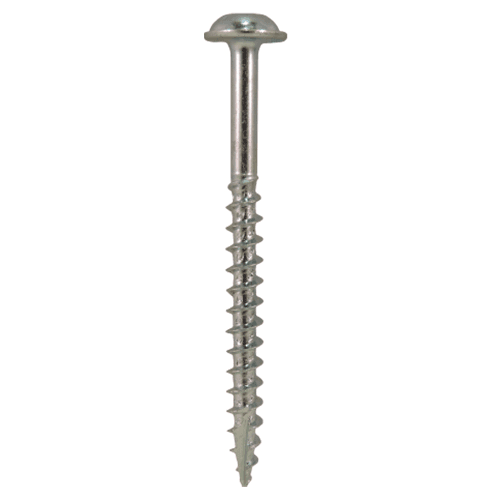 #8 x 3" Round Washer Head Assembly Screws, Square/Phillips Drive Coarse Thread and Sharp Point, Zinc, Box of 5 Hundred by Quickscrews - Alt Image 1