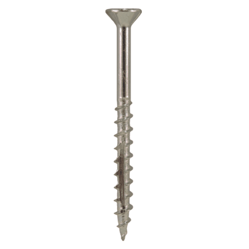 #10 x 4" Flat Head Assembly Screws, Phillips Drive Coarse Thread with Nibs and Double Auger Point, Zinc, Box of Thousand by Quickscrews - Main Image