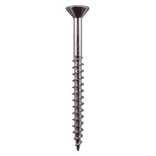#8 x 1-5/8" Flat Head Assembly Screws, Phillips Drive Coarse Thread with Nibs and Sharp Point, Zinc, Box of Hundred by Quickscrews - Main Image