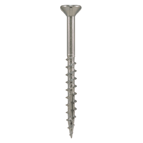 #8 x 3" Flat Head Assembly Screws, Square/Phillips Drive Coarse Thread with Nibs and Double Auger Point, Zinc, Box of Fifty by Quickscrews - Main Image