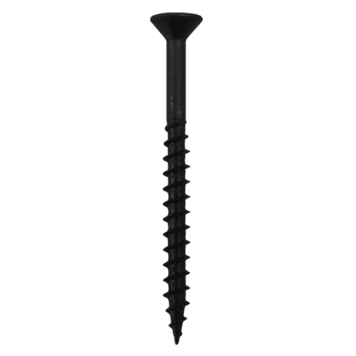#8 x 1-1/2" Flat Head Assembly Screws, Square Drive Coarse Thread and Sharp Point, Black, Box of Hundred by Quickscrews - Main Image