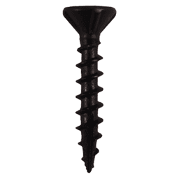 #8 x 1-1/4" Flat Head Assembly Screws, Square/Phillips Drive Coarse Thread with Nibs and Type 17 Auger Point, Black, Box of Hundred by Quickscrews - Main Image