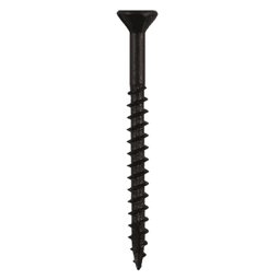 #8 x 1-1/2" Flat Head Assembly Screws, Square/Phillips Drive Coarse Thread with Nibs and Type 17 Auger Point, Black, Box of Hundred by Quickscrews - Main Image