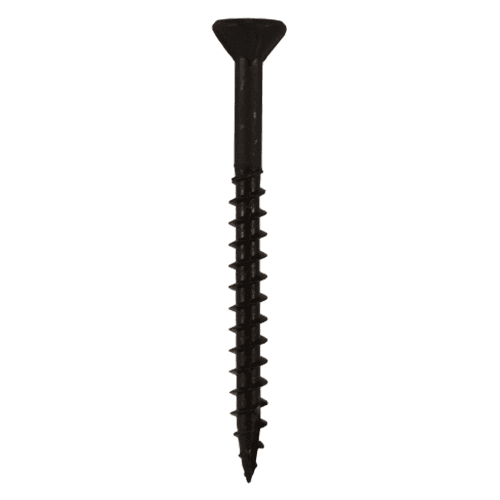 #9 x 3" Flat Head Assembly Screws, Square/Phillips Drive Coarse Thread with Nibs and Type 17 Auger Point, Black, Box of Fifty by Quickscrews - Main Image