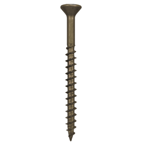 #8 x 3" Flat Head Assembly Screws, Square/Phillips Drive Coarse Thread and Sharp Point, Plain, Box of Fifty by Quickscrews - Main Image