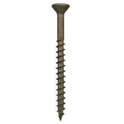 #8 x 3" Flat Head Assembly Screws, Square/Phillips Drive Coarse Thread and Sharp Point, Plain, Box of Fifty by Quickscrews - Main Image