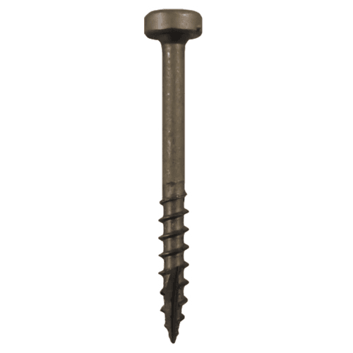 #7 x 1-1/2" Modified Pan Head Face Frame/Pocket-Hole Screws, Square Drive Coarse Thread and Type 17 Auger Point, Plain, Box of Hundred by Quickscrews - Main Image