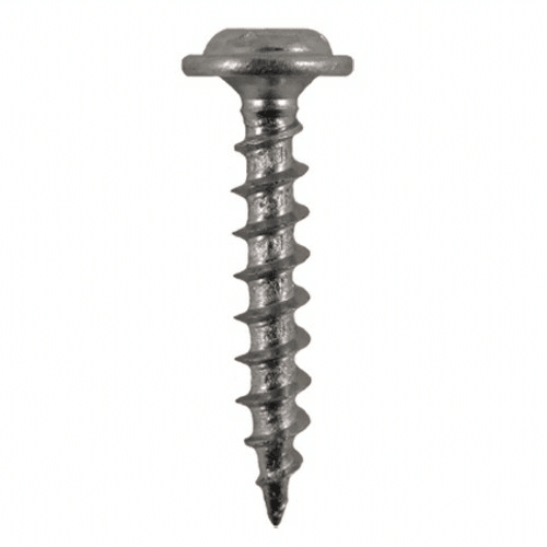 #8 x 1-1/8" Round Washer Head Assembly Screws, Square/Phillips Drive Coarse Thread and Sharp Point, Zinc, Box of Hundred by Quickscrews - Alt Image 1
