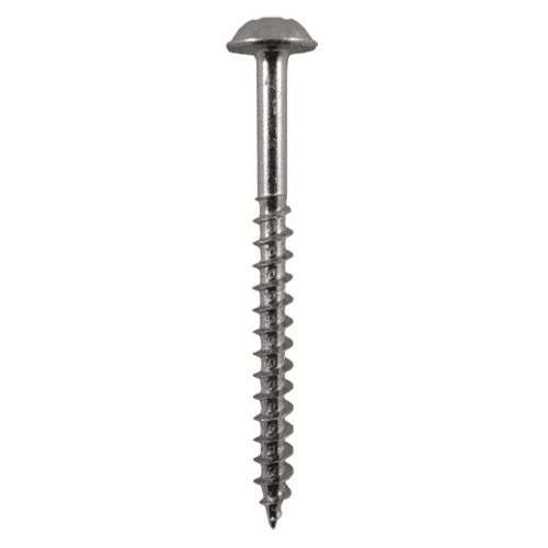 #8 x 2" Round Washer Head Assembly Screws, Square/Phillips Drive Coarse Thread and Sharp Point, Zinc, Box of Hundred by Quickscrews - Main Image
