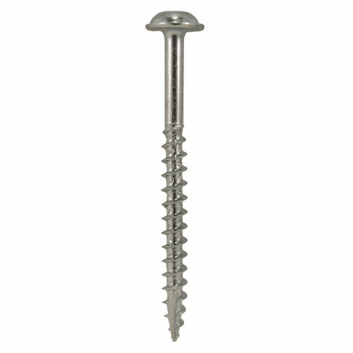 #8 x 3" Round Washer Head Assembly Screws, Square/Phillips Drive Coarse Thread and Sharp Point, Zinc, Box of Fifty by Quickscrews - Main Image