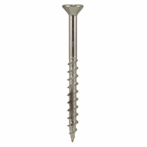 #10 x 4" Flat Head Assembly Screws, Phillips Drive Coarse Thread with Nibs and Double Auger Point, Zinc, Box of 2.5 Hundred by Quickscrews - Main Image