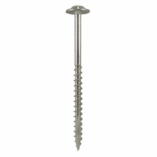 #10 x 3" Round Washer Head Installation Screws, Square/Phillips Drive Coarse Thread and Double Auger Point, Zinc, Box of Fifty by Quickscrews - Main Image