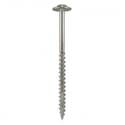 #10 x 3" Round Washer Head Installation Screws, Square/Phillips Drive Coarse Thread and Double Auger Point, Zinc, Box of Fifty by Quickscrews - Main Image