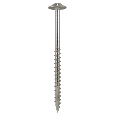 #10 x 4" Round Washer Head Installation Screws, Square/Phillips Drive Coarse Thread and Double Auger Point, Zinc-Plated, Box of 250 by Quickscrews - Alt Image 1